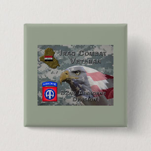 Badge Carré 5 Cm 82e Division aéroportée Irak Vétéran de combat