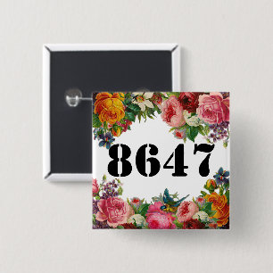 Badge Carré 5 Cm 8747 floraux