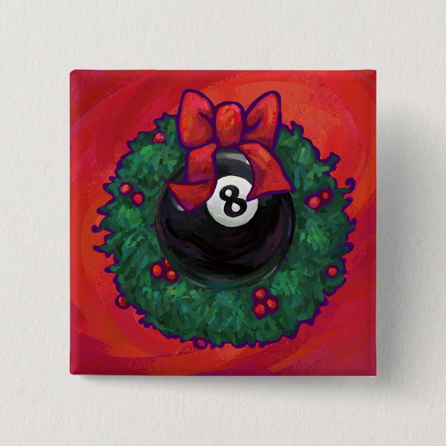 Badge Carré 5 Cm 8 Balle Noël Roue (Devant)