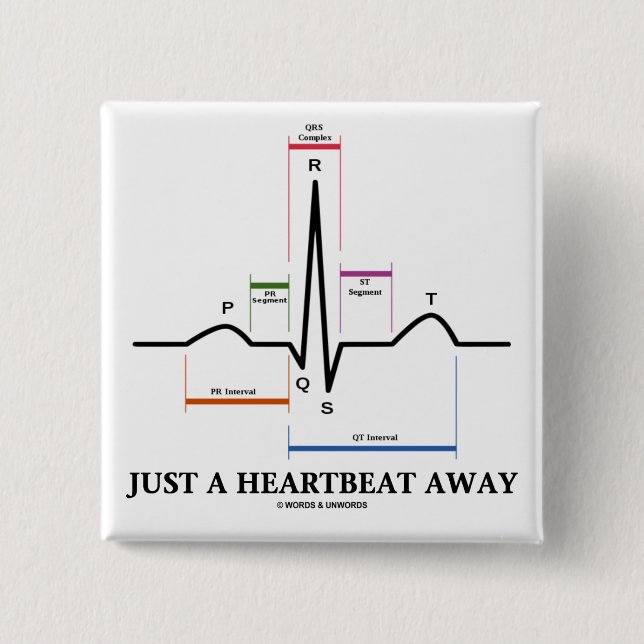 Badge Carré 5 Cm À Deux Pas (EKG/ECG) (Devant)