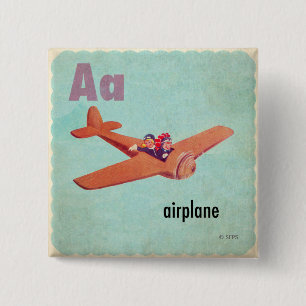 Badge Carré 5 Cm A est pour avion
