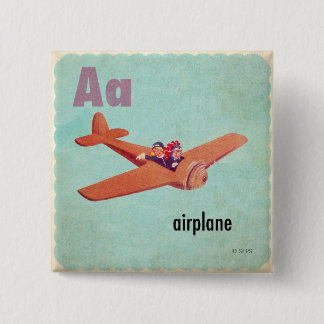 Badge Carré 5 Cm A est pour avion