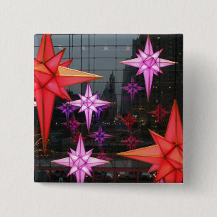 Badge Carré 5 Cm À New York City. Décoration de Noël à l'intér