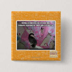 Badge Carré 5 Cm A vaincu le rose redouté