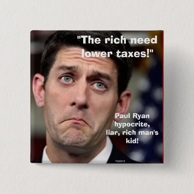 Badge Carré 5 Cm ABAISSEZ les IMPÔTS 2 - bouton (Devant)