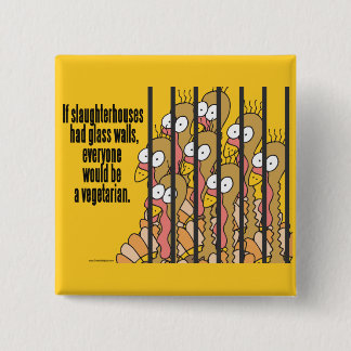 Badge Carré 5 Cm Abattoirs - Végétarien, Végétarien