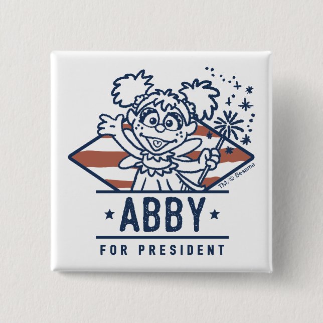 Badge Carré 5 Cm Abby Pour Président (Devant)