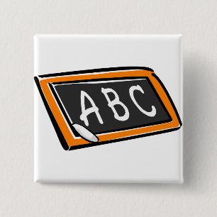 Badge Carré 5 Cm ABC sur tableau noir