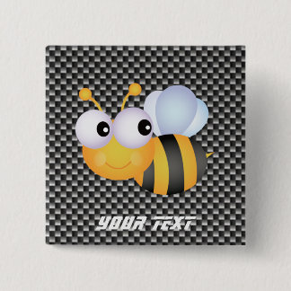 Badge Carré 5 Cm Abeille mignonne ; Lisse