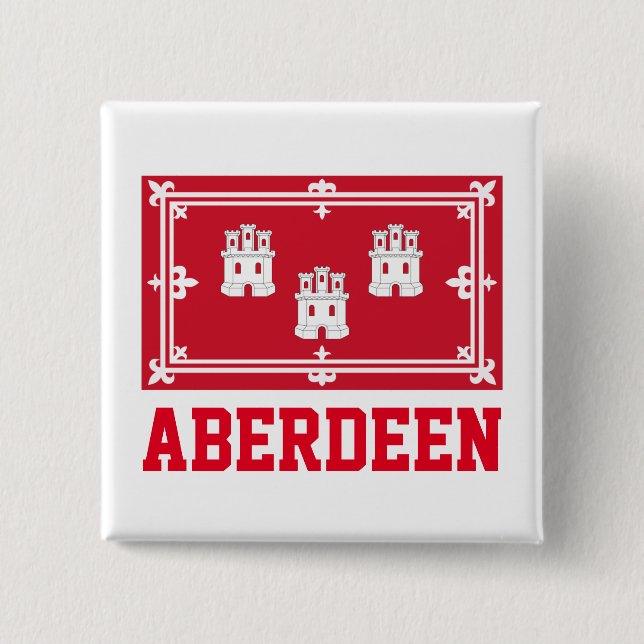 Badge Carré 5 Cm Aberdeen, ÉCOSSE (Devant)