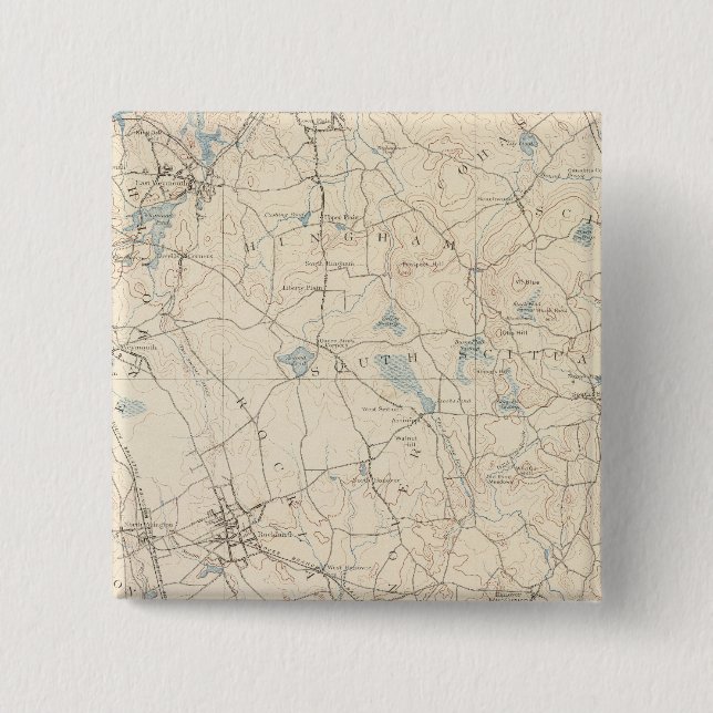 Badge Carré 5 Cm Abington, Massachusetts (Devant)