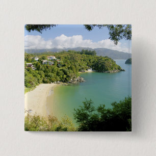 Badge Carré 5 Cm Able Tasman NP, Nelson, Nouvelle-Zélande. Les nomb