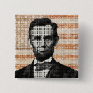 Badge Carré 5 Cm Abraham Lincoln