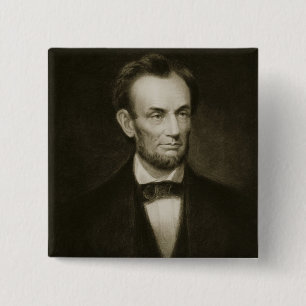 Badge Carré 5 Cm Abraham Lincoln, 16ème président de la stat unie