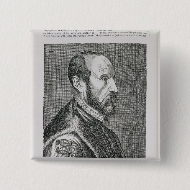 Badge Carré 5 Cm Abraham Ortelius (Devant)