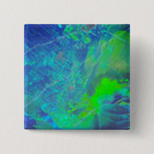 BADGE CARRÉ 5 CM ABSTRACT BLUE GREEN OPAL PHOTO (Devant)