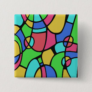 Badge Carré 5 Cm Abstrait 02