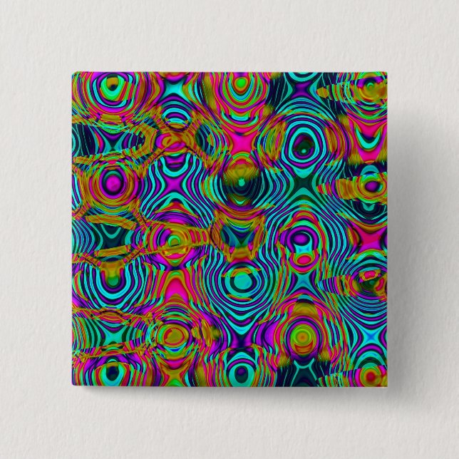 Badge Carré 5 Cm Abstrait fractal 19111a (Devant)
