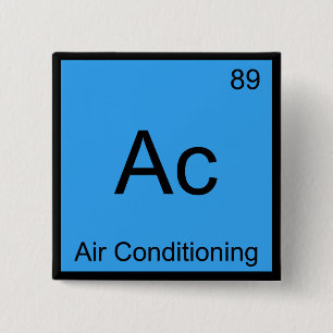 Badge Carré 5 Cm Ac - Climatisation Tee Symbole Élément Chimie