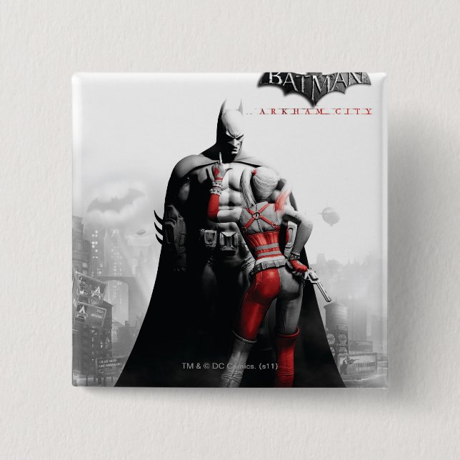 Badge Carré 5 Cm AC Poster - Batman & Harley (Devant)