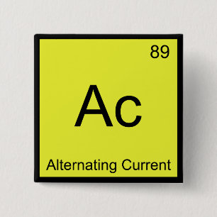 Badge Carré 5 Cm Ac - Symbole d'élément de chimie en courant altern