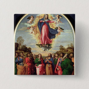 Badge Carré 5 Cm Acceptation de la Vierge