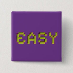 Badge Carré 5 Cm Accès de jeu rétro violet carré EASY 8 bits
