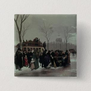 Badge Carré 5 Cm Accident d'autobus de Paris