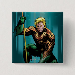 Badge Carré 5 Cm Accrochage d'Aquaman