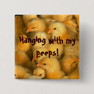 Badge Carré 5 Cm Accrocher avec mes piaulements !