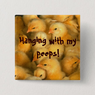 Badge Carré 5 Cm Accrocher avec mes piaulements !