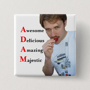 Badge Carré 5 Cm Adam