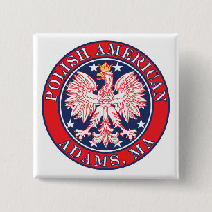 Badge Carré 5 Cm Adams Massachusetts polonais