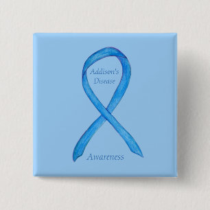Badge Carré 5 Cm Addison's Disease Awareness Custom Ribbon Art Pin
