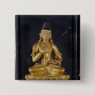 Badge Carré 5 Cm Adibuddha Vajrasattva posé dans la méditation