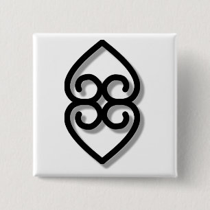 Badge Carré 5 Cm Adinkra - earth-BW