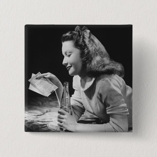 Badge Carré 5 Cm Adolescente (Devant)