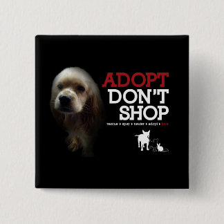 Badge Carré 5 Cm Adopt ne font pas des emplettes