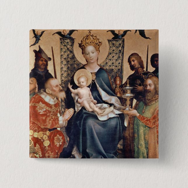Badge Carré 5 Cm Adoration du retable de Magi (Devant)