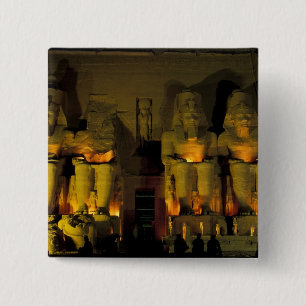 Badge Carré 5 Cm AF, Egypte, Abu Simbel. Chiffres colossaux de