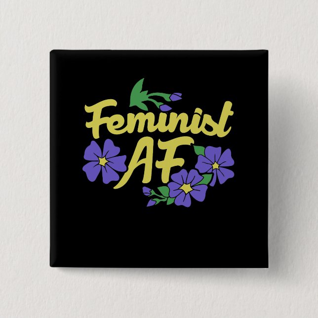 Badge Carré 5 Cm AF féministe (Devant)