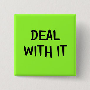 Badge Carré 5 Cm Affaire avec elle bouton