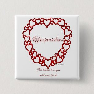 Badge Carré 5 Cm Affenpinscher Véritable Amour