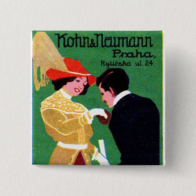 Badge Carré 5 Cm Affiche 1905 de mode de Prague (Devant)