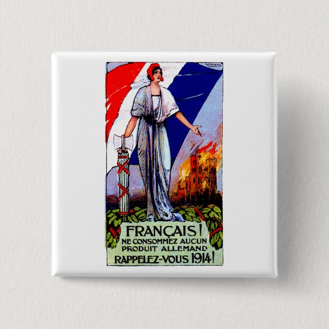 Badge Carré 5 Cm Affiche allemande de 1920 aucune produits (Devant)