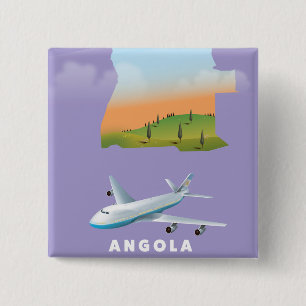 Badge Carré 5 Cm Affiche de carte illustrée de l'Angola