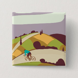 Badge Carré 5 Cm Affiche de cyclisme vintage