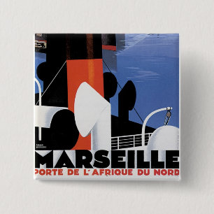 Badge Carré 5 Cm Affiche de Marseille