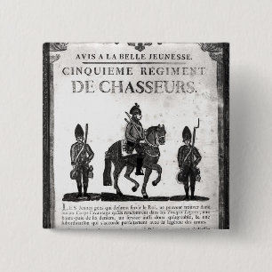 Badge Carré 5 Cm Affiche de recrutement pour le cinquième régimen