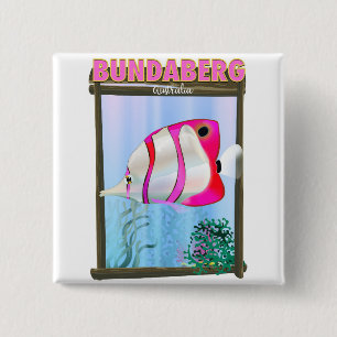 Badge Carré 5 Cm Affiche de voyage à Bundaberg Australie